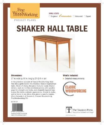 Book cover for Shaker Hall Table from Classic Woodworking