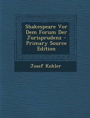 Book cover for Shakespeare VOR Dem Forum Der Jurisprudenz