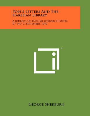 Book cover for Pope's Letters and the Harleian Library