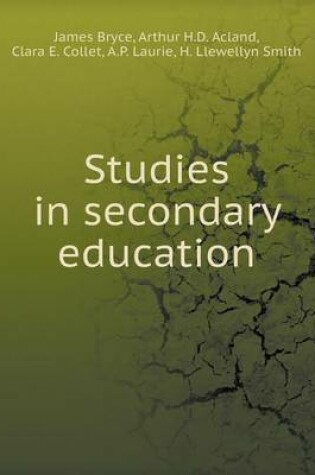 Cover of Studies in secondary education