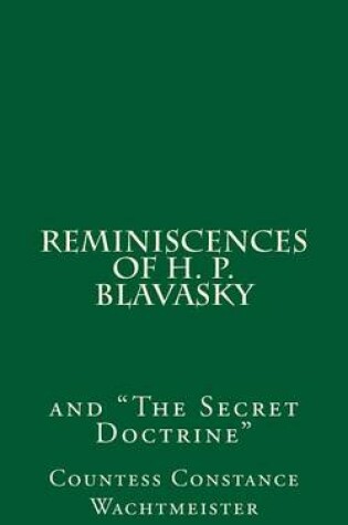 Cover of Reminiscences of H. P. Blavasky