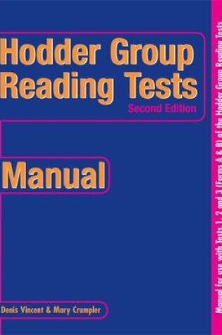 Cover of Hodder Group Reading Tests 1-3 New Edition: Manual