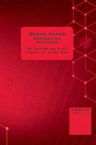 Cover of Red 8.5x11 Quad Ruled Graph Paper Composition Notebook.