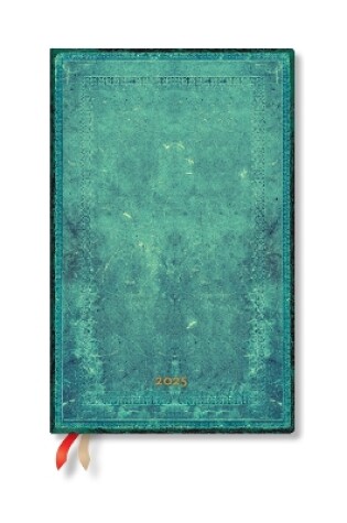 Cover of Pacific Blue Bold (Old Leather Collection) Maxi 12-month Vertical Hardback Dayplanner 2025 (Elastic Band Closure)