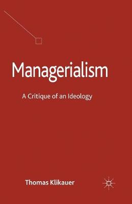 Cover of Managerialism