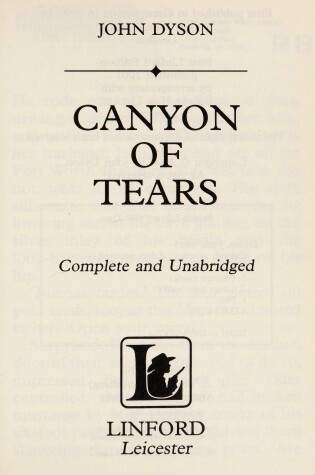 Cover of Canyon Of Tears