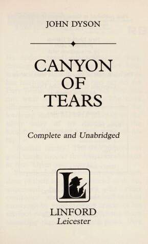 Cover of Canyon Of Tears