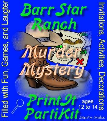 Book cover for Bar Starr Ranch Murder Mystery Party Game and Kit for Boys and Girls