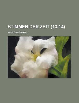 Book cover for Stimmen Der Zeit; Erganzungsheft (13-14)