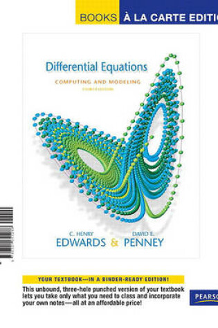 Cover of Differential Equations Computing and Modeling, Books a la Carte Edition