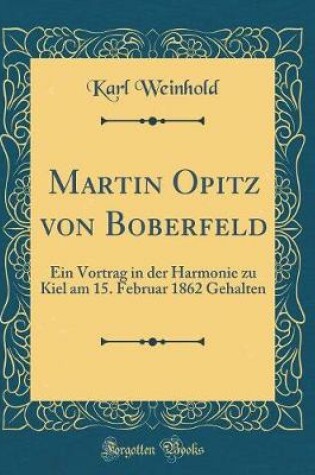 Cover of Martin Opitz Von Boberfeld