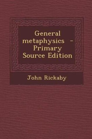 Cover of General Metaphysics