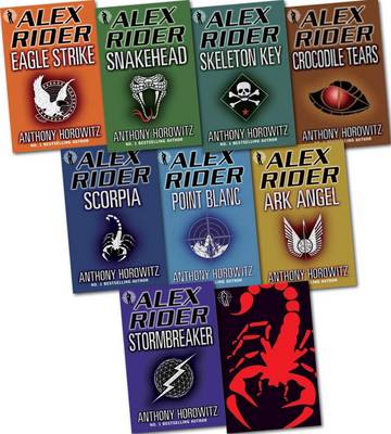 Book cover for Alex Rider Pack Collection (scorpia Rising, Stormbreaker, Point Blanc, Skeleton Key, Eagle Strike, Scorpia, Ark Angel, Snakehead, Crocodile Tears)