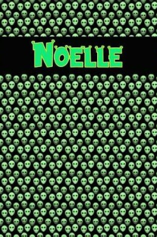 Cover of 120 Page Handwriting Practice Book with Green Alien Cover Noelle