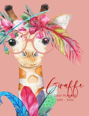 Book cover for 2019 2020 15 Months Giraffe Watercolor Daily Planner