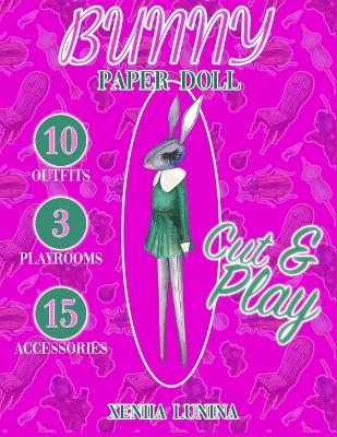 Book cover for Paper doll Bunny. Cute rabbit