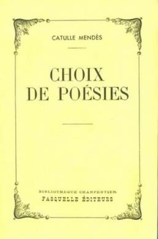 Cover of Choix de Poesies