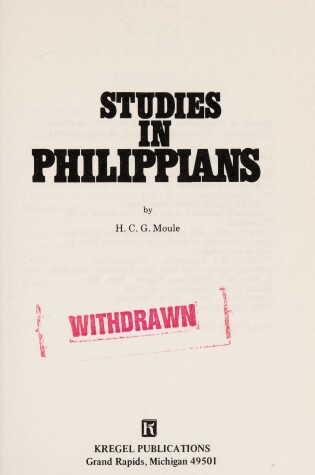 Cover of Studies in Philippians