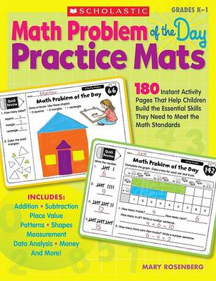 Book cover for Math Problem of the Day Practice Mats, Grades K-1