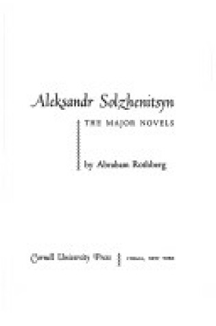 Cover of Alexander Solzhenitsyn