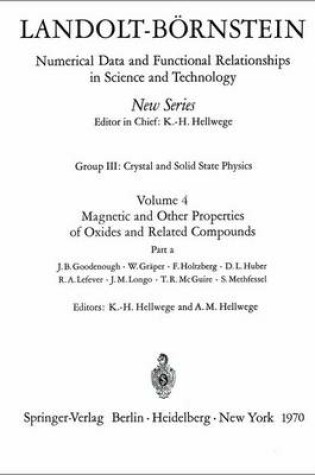 Cover of Magnetic and Other Properties of Oxides and Related Compounds