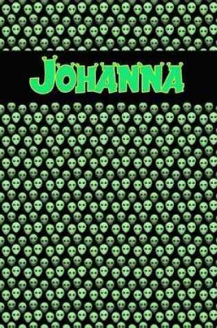 Cover of 120 Page Handwriting Practice Book with Green Alien Cover Johanna