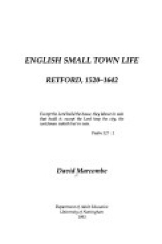Cover of English Small Town Life