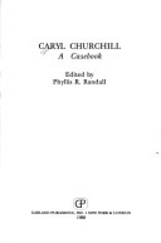 Cover of Caryl Churchill