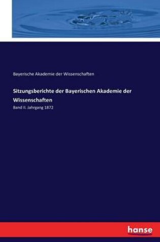 Cover of Sitzungsberichte der Bayerischen Akademie der Wissenschaften