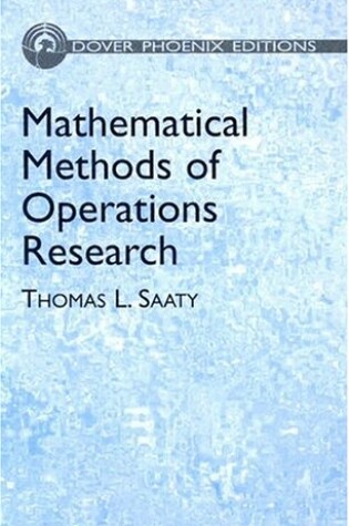 Cover of Mathematical Methods of Operations