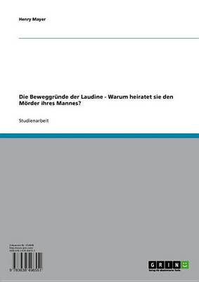 Book cover for Die Beweggrunde Der Laudine - Warum Heiratet Sie Den Morder Ihres Mannes?