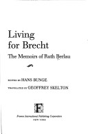 Book cover for Living for Brecht