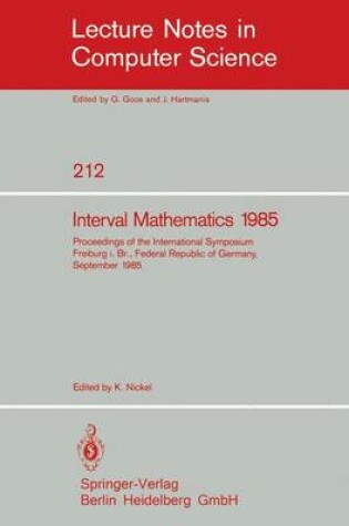 Cover of Interval Mathematics 1985