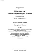 Cover of Literatur Zur Deutschsprachigen Presse Bd. 35 Kplt