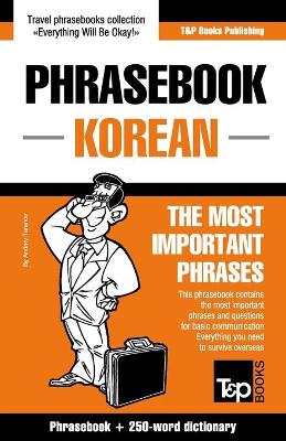 Book cover for English-Korean phrasebook and 250-word mini dictionary