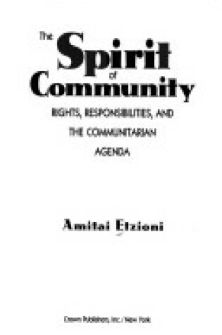 Cover of Spirit of Community