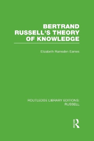 Cover of Bertrand Russell's Theory of Knowledge