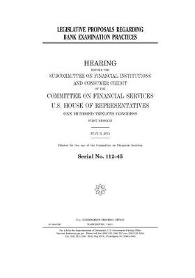 Book cover for Legislative proposals regarding bank examination practices