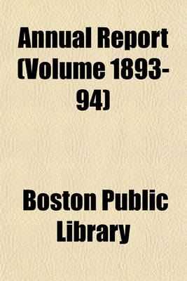 Book cover for Annual Report (Volume 1893-94)