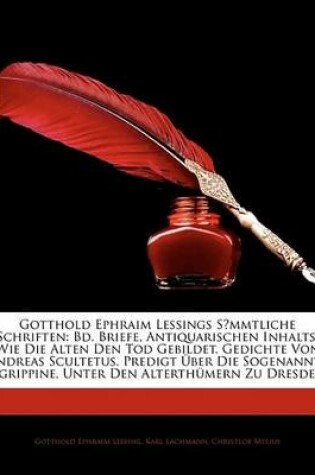 Cover of Gotthold Ephraim Lessings Smmtliche Schriften