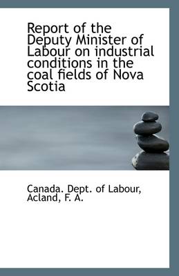 Book cover for Report of the Deputy Minister of Labour on Industrial Conditions in the Coal Fields of Nova Scotia