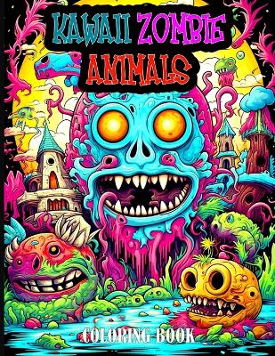 Book cover for Kawaii Zombie Animals Coloring Book