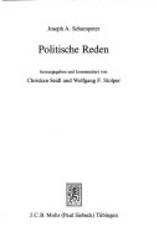 Cover of Politische Reden