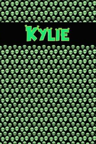 Cover of 120 Page Handwriting Practice Book with Green Alien Cover Kylie