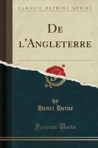 Cover of de l'Angleterre (Classic Reprint)