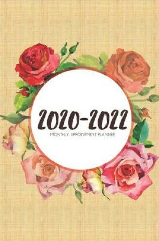 Cover of 2020-2022 Three 3 Year Planner Watercolor Roses Mirror Monthly Calendar Gratitude Agenda Schedule Organizer