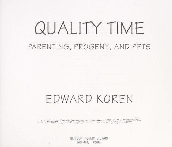 Book cover for Quality Time: