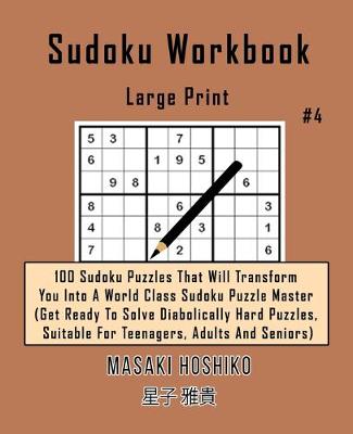 Book cover for Sudoku Workbook-Large Print #4
