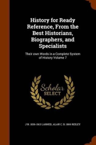 Cover of History for Ready Reference, from the Best Historians, Biographers, and Specialists