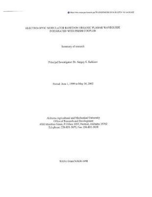 Book cover for Electro-Optic Modulator Based on Organic Planar Waveguide Integrated with Prism Coupler